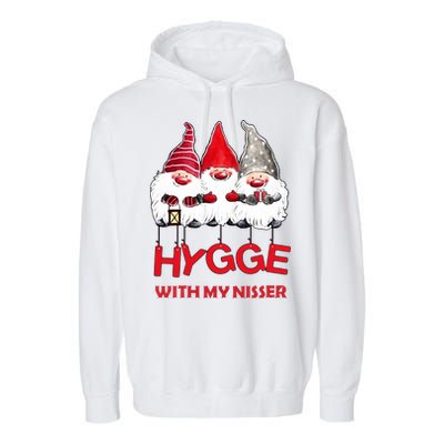 Hygge With My Nisser Christmas Garment-Dyed Fleece Hoodie