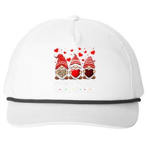 Hanging With My Gnomies Happy Valentines Day Cute Gnomes Funny Love Snapback Five-Panel Rope Hat