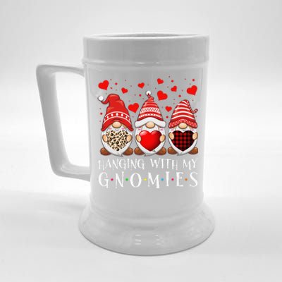 Hanging With My Gnomies Happy Valentines Day Cute Gnomes Funny Love Beer Stein