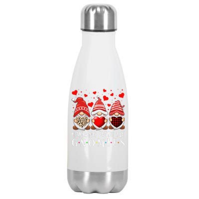 Hanging With My Gnomies Happy Valentines Day Cute Gnomes Funny Love Stainless Steel Insulated Water Bottle