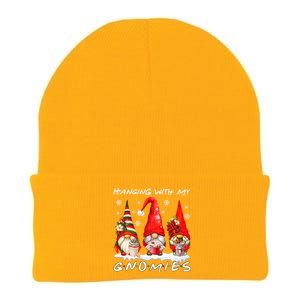 Hanging With My Gnomies Funny Gnome Friend Christmas Pajamas Knit Cap Winter Beanie