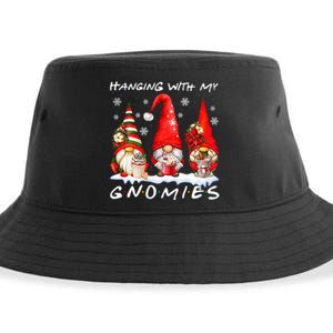 Hanging With My Gnomies Funny Gnome Friend Christmas Pajamas Sustainable Bucket Hat