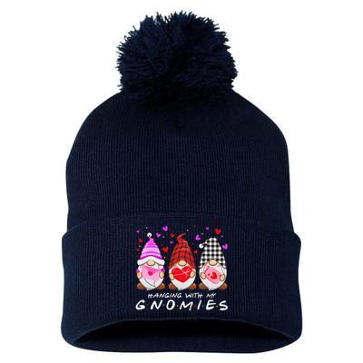 Hanging With My Gnomies Happy Valentines Day Cute Gnomes Love Cute Pom Pom 12in Knit Beanie