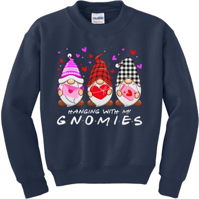 Hanging With My Gnomies Happy Valentines Day Cute Gnomes Love Cute Kids Sweatshirt