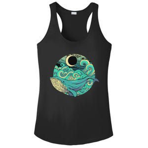 Humpback Whale Marine Life Ocean Nature Sea Blue Waves Moon Ladies PosiCharge Competitor Racerback Tank