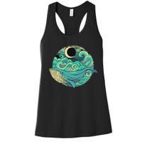 Humpback Whale Marine Life Ocean Nature Sea Blue Waves Moon Women's Racerback Tank