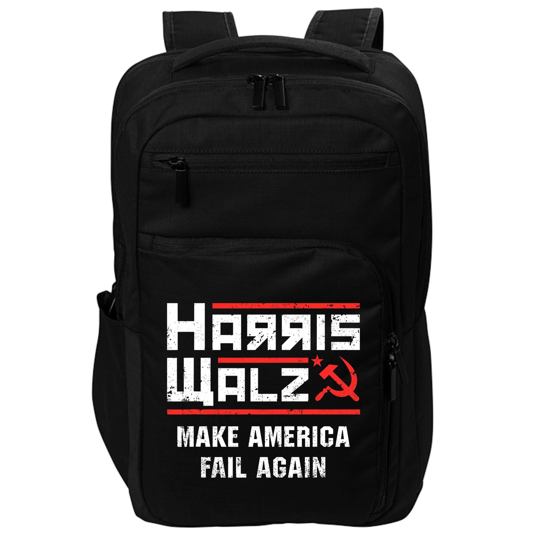 Harris Walz Make America Fail Again Anti Kamala Socialist Impact Tech Backpack