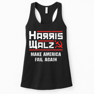 Harris Walz Make America Fail Again Anti Kamala Socialist Womens Tank Top