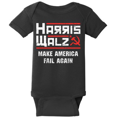 Harris Walz Make America Fail Again Anti Kamala Socialist Baby Bodysuit