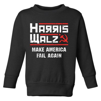 Harris Walz Make America Fail Again Anti Kamala Socialist Toddler Sweatshirt