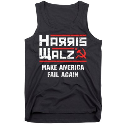 Harris Walz Make America Fail Again Anti Kamala Socialist Tank Top
