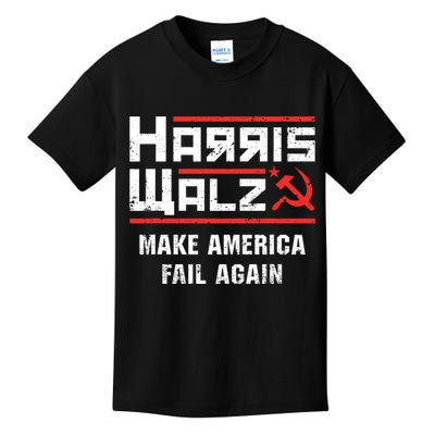 Harris Walz Make America Fail Again Anti Kamala Socialist Kids T-Shirt