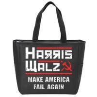 Harris Walz Make America Fail Again Anti Kamala Socialist Zip Tote Bag