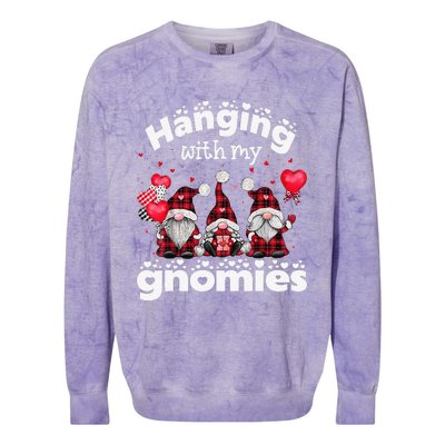 Hanging With My Gnomies Happy Valentines Day Cute Gnomes Colorblast Crewneck Sweatshirt