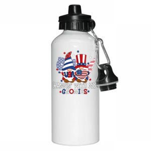 Hangin With My Gnomies American Gnomes Usa 4th Of July Gnome Gift Aluminum Water Bottle