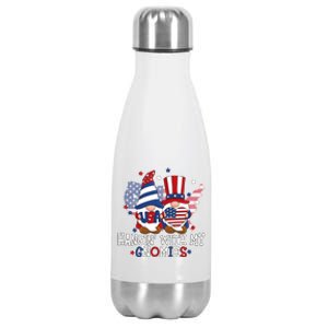 Hangin With My Gnomies American Gnomes Usa 4th Of July Gnome Gift Stainless Steel Insulated Water Bottle