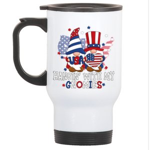 Hangin With My Gnomies American Gnomes Usa 4th Of July Gnome Gift Stainless Steel Travel Mug