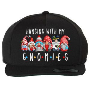 Hanging with My Gnomies Funny Gnome Family Christmas Wool Snapback Cap