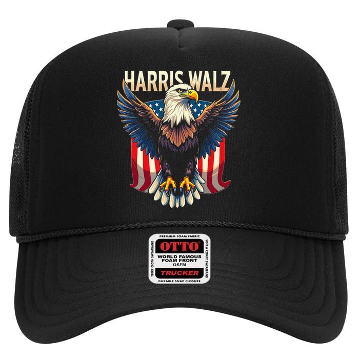 Harris Walz Majestic Eagle High Crown Mesh Back Trucker Hat