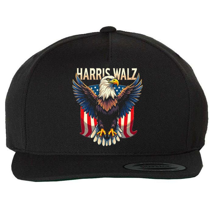 Harris Walz Majestic Eagle Wool Snapback Cap