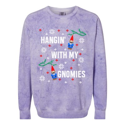 Hangin With My Gnomies Ugly Christmas Colorblast Crewneck Sweatshirt