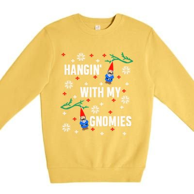 Hangin With My Gnomies Ugly Christmas Premium Crewneck Sweatshirt