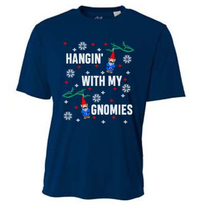 Hangin With My Gnomies Ugly Christmas Cooling Performance Crew T-Shirt