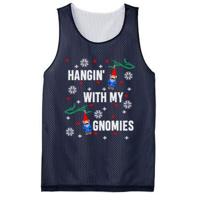 Hangin With My Gnomies Ugly Christmas Mesh Reversible Basketball Jersey Tank