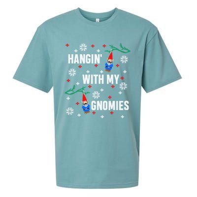 Hangin With My Gnomies Ugly Christmas Sueded Cloud Jersey T-Shirt