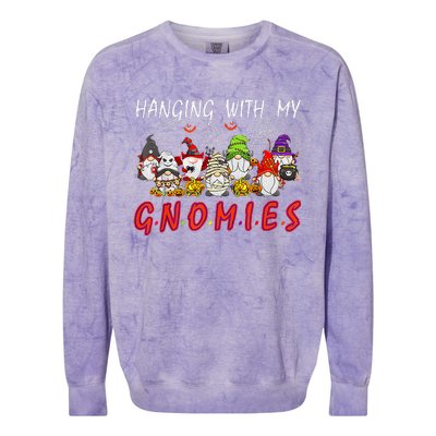 Hanging With My Gnomies Christmas Costume Halloween Gnomes Colorblast Crewneck Sweatshirt