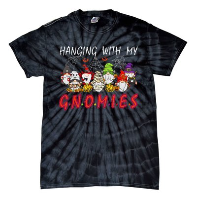 Hanging With My Gnomies Christmas Costume Halloween Gnomes Tie-Dye T-Shirt