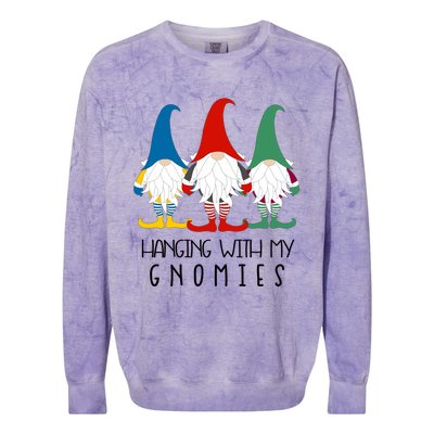 Hanging With My Gnomies Nordic Santa Gnome Funny Christmas Gift Colorblast Crewneck Sweatshirt