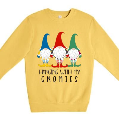 Hanging With My Gnomies Nordic Santa Gnome Funny Christmas Gift Premium Crewneck Sweatshirt