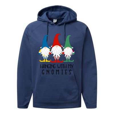 Hanging With My Gnomies Nordic Santa Gnome Funny Christmas Gift Performance Fleece Hoodie