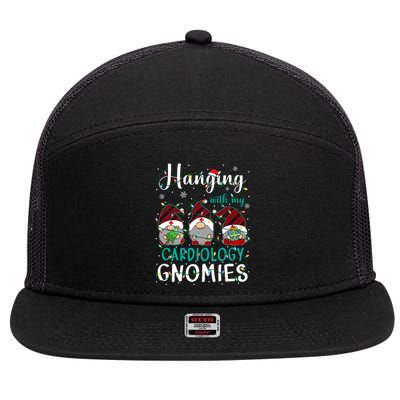 Hanging With My Cardiology Nurse Gnomies Xmas Nurse Gnomes Gift 7 Panel Mesh Trucker Snapback Hat