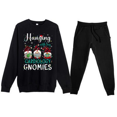 Hanging With My Cardiology Nurse Gnomies Xmas Nurse Gnomes Gift Premium Crewneck Sweatsuit Set