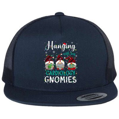 Hanging With My Cardiology Nurse Gnomies Xmas Nurse Gnomes Gift Flat Bill Trucker Hat