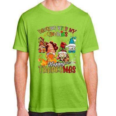 Hanging With My Gnomies Happy Thanksmas Thanksgiving Xmas Adult ChromaSoft Performance T-Shirt