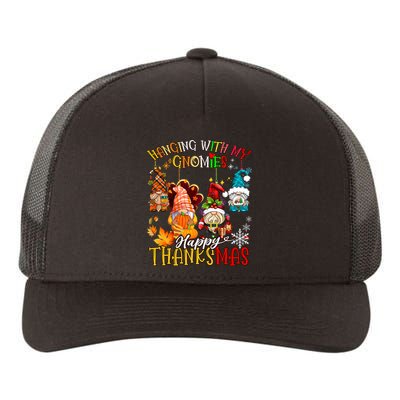 Hanging With My Gnomies Happy Thanksmas Thanksgiving Xmas Yupoong Adult 5-Panel Trucker Hat