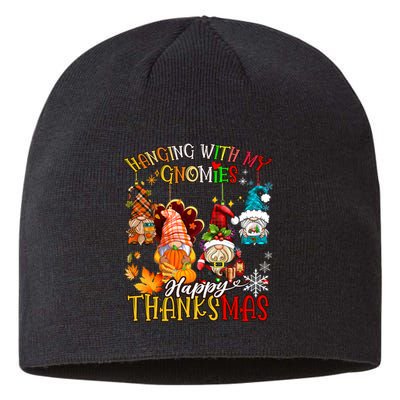 Hanging With My Gnomies Happy Thanksmas Thanksgiving Xmas Sustainable Beanie