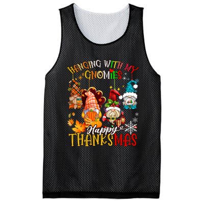 Hanging With My Gnomies Happy Thanksmas Thanksgiving Xmas Mesh Reversible Basketball Jersey Tank