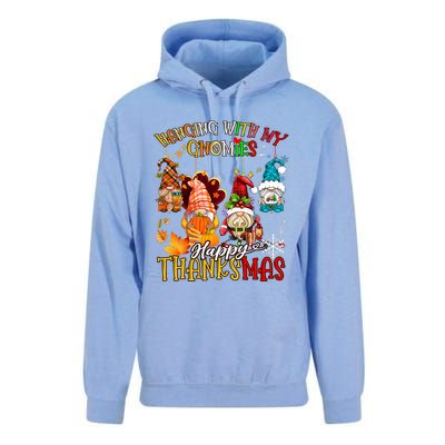 Hanging With My Gnomies Happy Thanksmas Thanksgiving Xmas Unisex Surf Hoodie