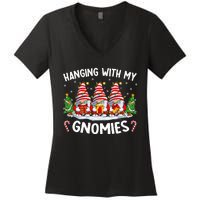 Hanging With My Gnomies Matching Family Christmas Pjs Gnome Women's V-Neck T-Shirt