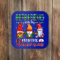 Hanging With My Pediatric Gnomies Xmas Three Gnomes Nursing Gift Coaster