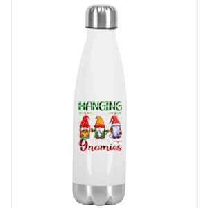 Hanging With My Pediatric Gnomies Xmas Three Gnomes Nursing Gift Stainless Steel Insulated Water Bottle