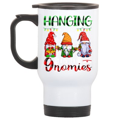 Hanging With My Pediatric Gnomies Xmas Three Gnomes Nursing Gift Stainless Steel Travel Mug