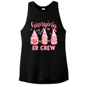 Hanging With My Er Crew Nurse Gnome Valentines Day Gift Ladies PosiCharge Tri-Blend Wicking Tank