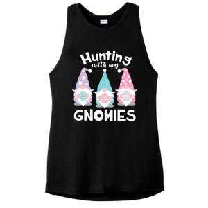 Hunting With My Gnomies Funny Easter Ladies PosiCharge Tri-Blend Wicking Tank