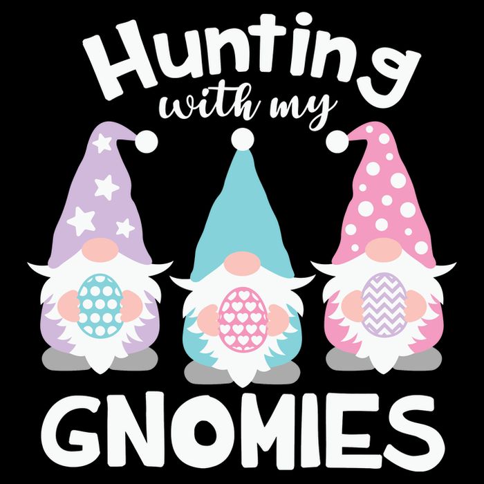 Hunting With My Gnomies Funny Easter Flexfit Unipanel Trucker Cap