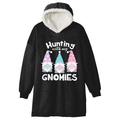 Hunting With My Gnomies Funny Easter Hooded Wearable Blanket